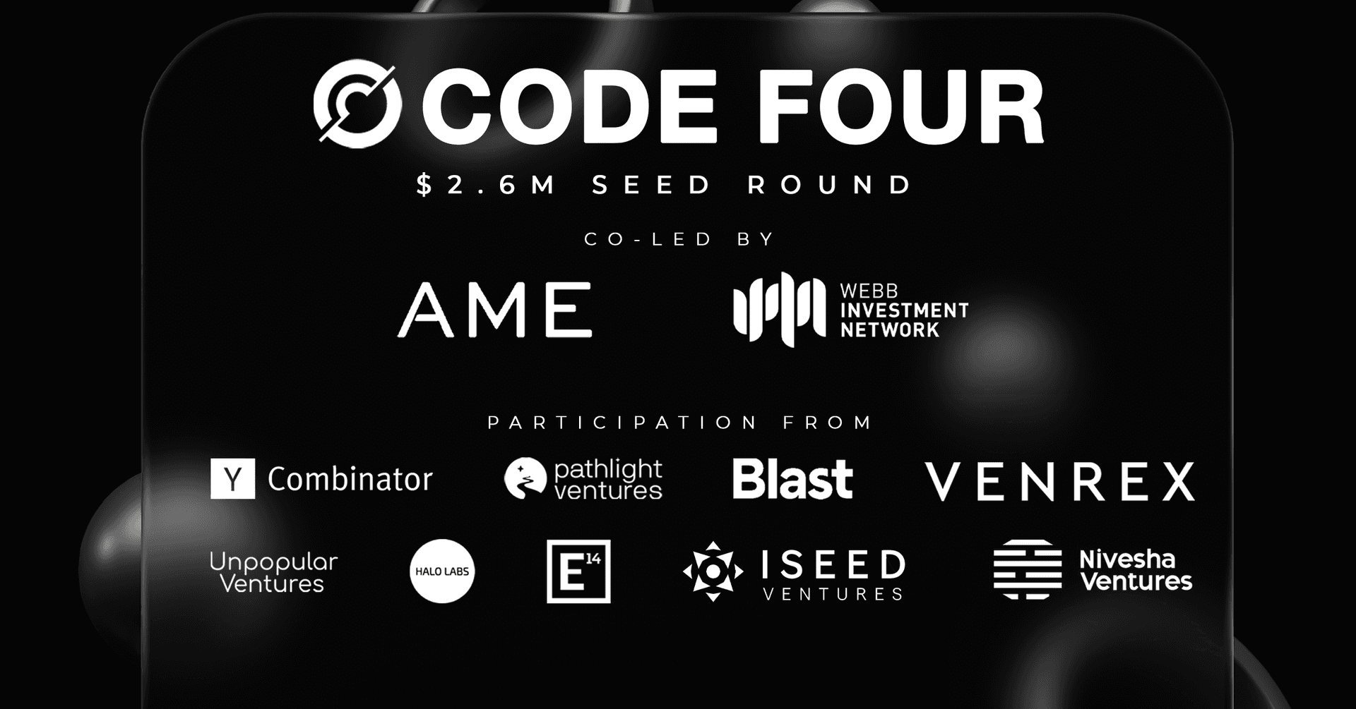 Code Four Raises a $2.6 million Seed Round to Build the Future of Computer Vision and AI Systems for Public Safety