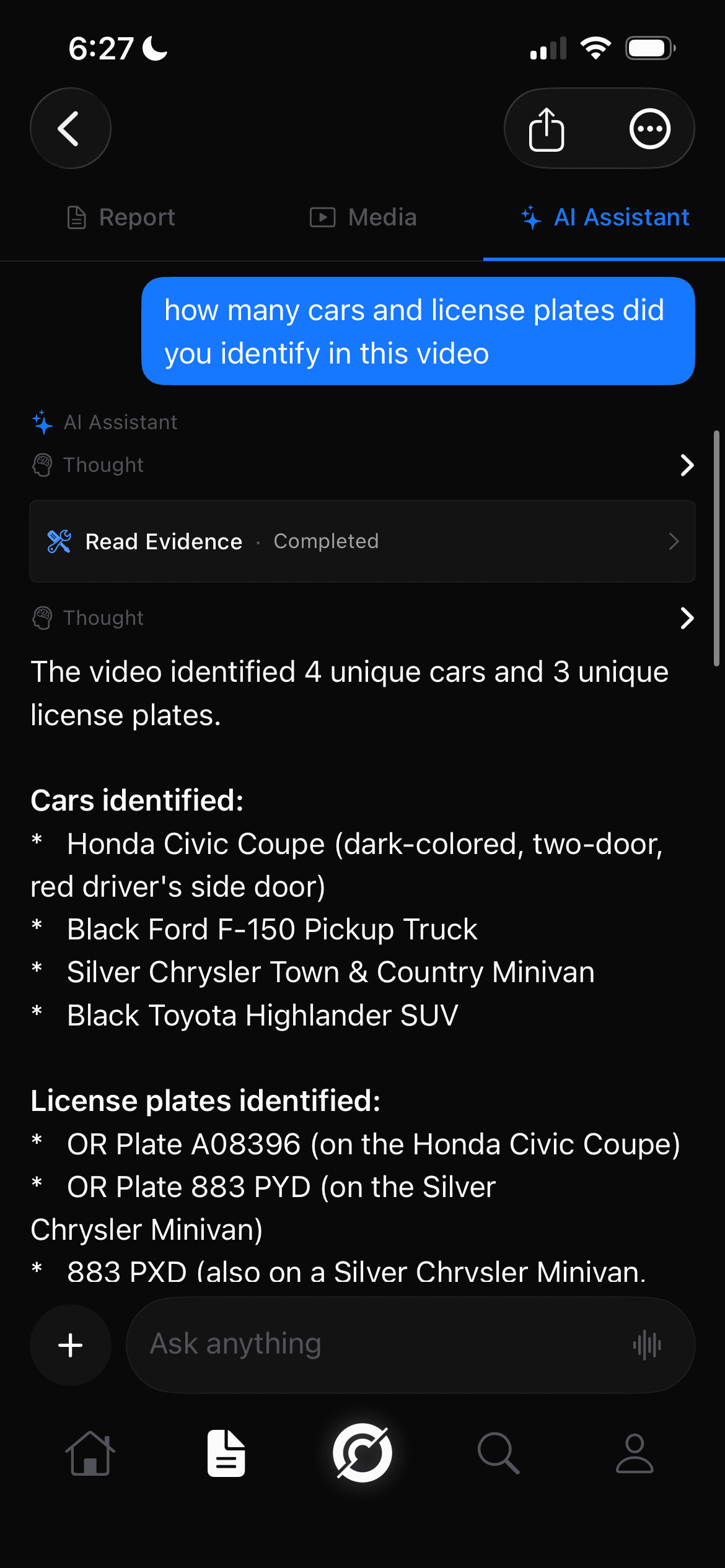 Code Four Flash mobile interface