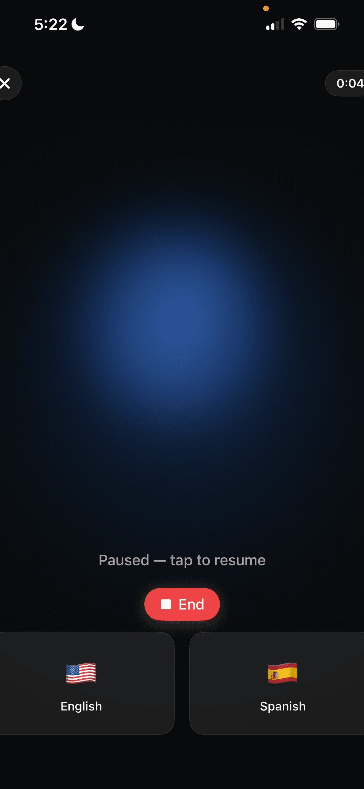 Code Four Flash mobile interface